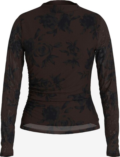 Vila Bluse Virikke L/S Funnel Neck Top Brun