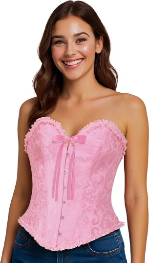 Fiestas Guirca Korsett Rosa med Volanger Large 29524