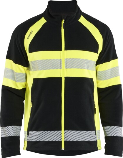 Blåkläder Fleecejakke 4713 Varselklasse 1, Mikrofleece Svart/Gul