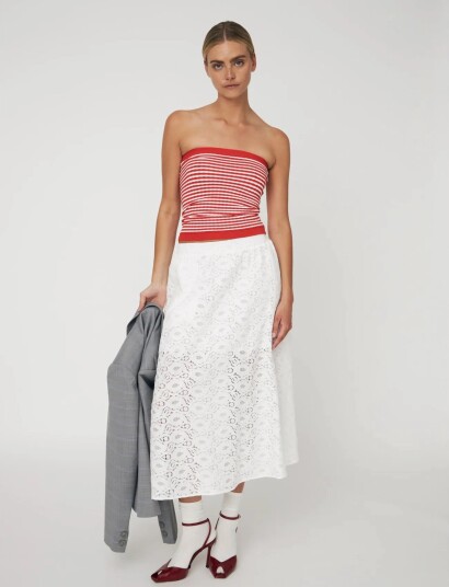 Stella Nova Cotton Lace Skirt White 40