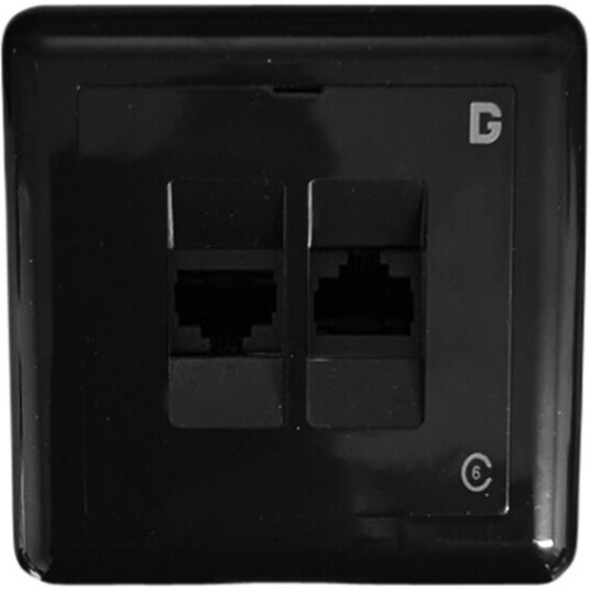 Dgroup Modularkontakt UTP kat.6 Innfelt 2xRJ45 Sort dGLink - 30801002