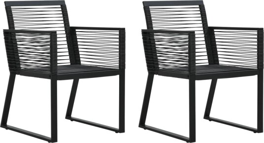 vidaXL Hagestoler 2 stk svart PVC rotting vidaXL Hagestoler 2 stk svart PVC rotting