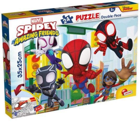 Lisciani Dobbeltsidet Puslespill 24 Brikker Spidey and His Amazing Friends