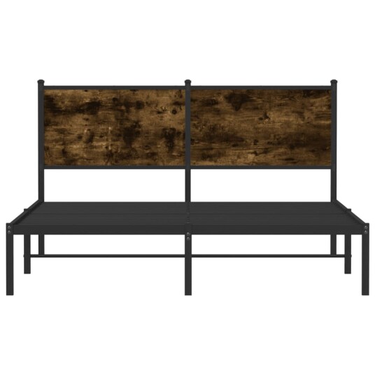Sengeramme i metall uten madrass røkt eik 150x200 cm 8721102952562