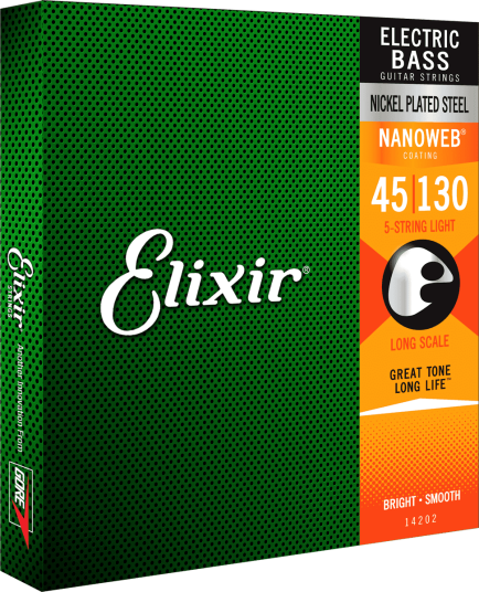 Elixir 14202 Nanoweb Saiten für 5-Saiter E-Bass Light Elixir 14202 Nanoweb Saiten für 5-Saiter E-Bass Light