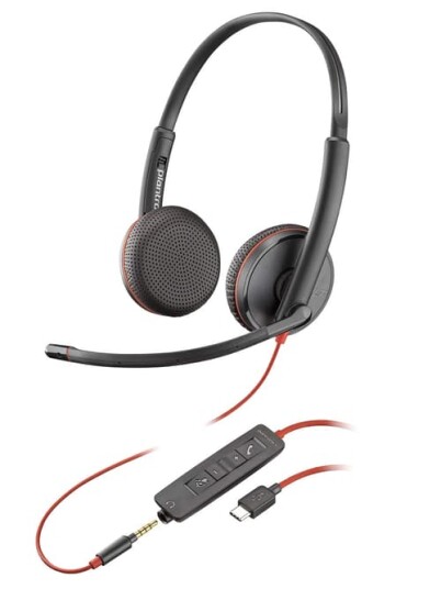 Poly Blackwire C3225 Hodesett 3,5 Mm Jakk, Usb-c Stereo Svart Poly Blackwire C3225 Hodesett 3,5 Mm Jakk, Usb-c Stereo Svart