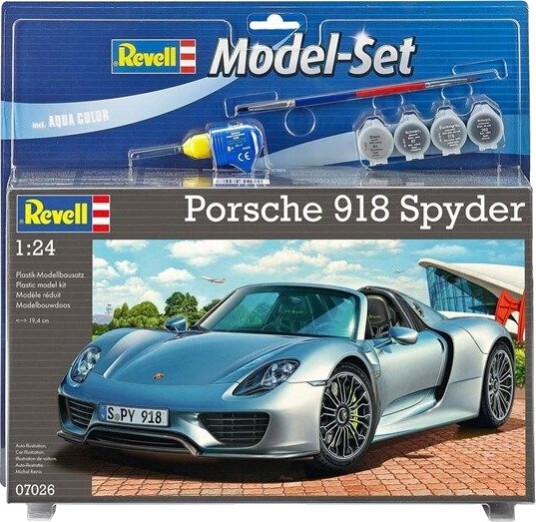 Revell 1:24 Porsche 918 Spyder Modellbyggesett med Maling og Pensel