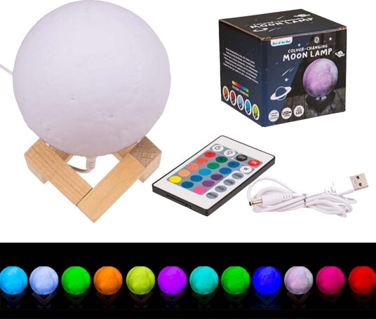 Fargeskiftende LED lampe Måne Fargeskiftende LED lampe Måne