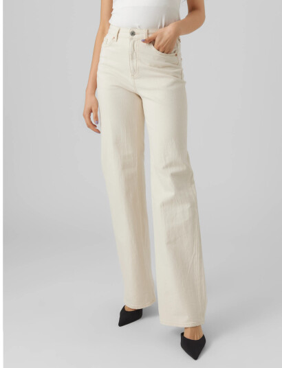 Vero Moda Vmtessa Hr Wide Jeans Ecru Ga Noos Cream 25 x 30