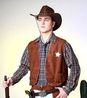 Festartikel Müller Cowboyvest, brun, 56/58