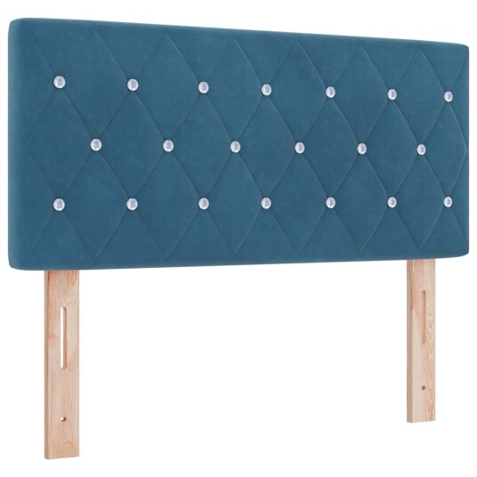 Box Spring Seng med Madras Mørk Blå 100x200 cm Fløyel Box Spring Seng med Madras Mørk Blå 100x200 cm Fløyel