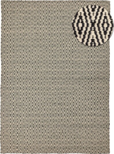 Ullteppe Monastir svart/hvitt Størrelse: 200 x 290 cm