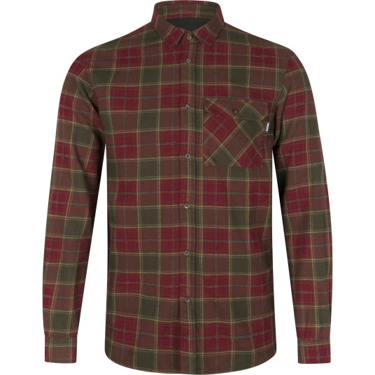 Seeland Men"s Glen Flannel Shirt Red Forest Check L