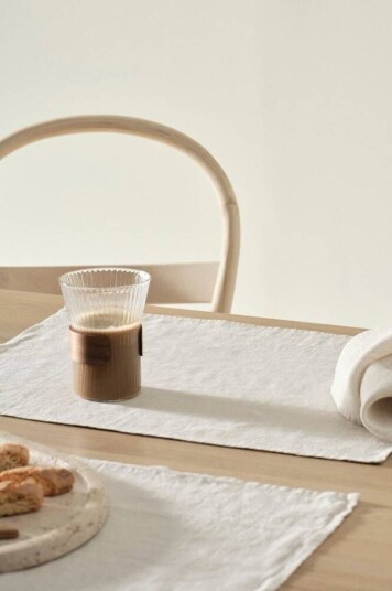 Jonie bordmatte i lin 4-pakning Linbeige