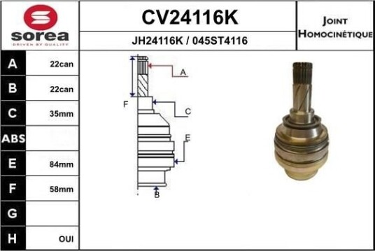 Drivledd EAI CV24116K