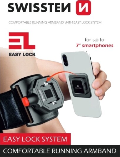 Swissten Quick Connect Armbånd/Telefonholder 4–6,8"