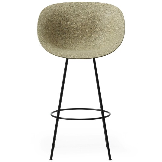 Normann Copenhagen Mat Barstol Lenestol 75 cm Seaweed / Sort
