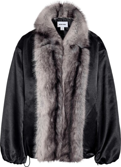 NOISY MAY Nmivy Contrast Collar Loose Bomber   BLACK   XS