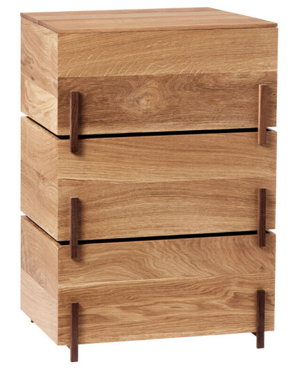 Kristina Dam Studio Stack oppbevaringsboks oak, 3 deler, mørkt oljede valnøttben