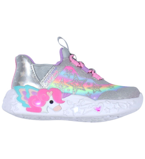 Skechers Sko m. Lys Unicorn Sjarmør Sølv/Multi 21 Blinkende sko Flerfarget