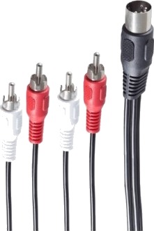 Shiverpeaks Bs10402 Din 5-Pin Hankjønn 4 X Rca Hankjønn 1,5 M Sort