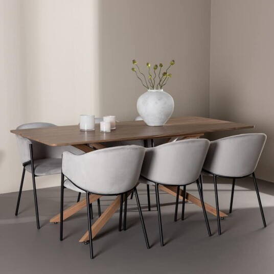 Spisegruppe Venture Home Piazza 180 med 6 stk Evelina Stoler