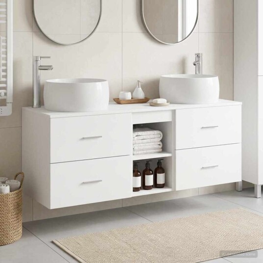 vidaXL Baderomsinnredningssett 3 stk. Hvit 49,5 x 44,5 x 66 cm vidaXL Baderomsinnredningssett 3 stk. Hvit 49,5 x 44,5 x 66 cm