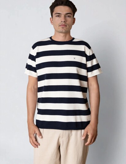 Clean Cut Copenhagen Milas Knitted T Shirt Navy S