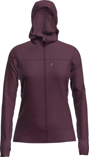 Icebreaker Wom Mer  300 Realfleece Desc Ls Zip Hoo Dk Berry S