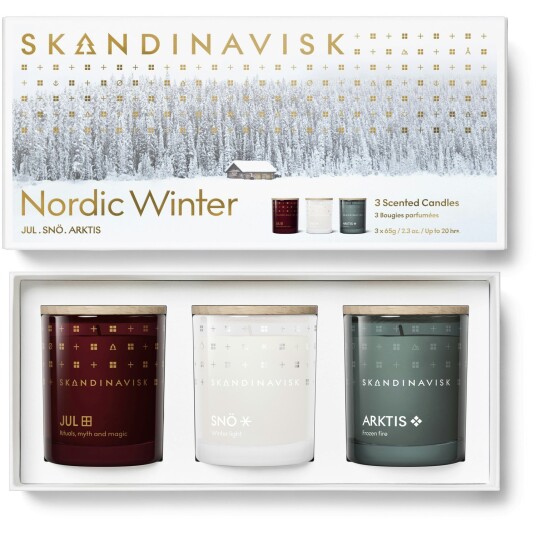 Skandinavisk Nordic Winter Duftlyskalender 3 x 65 g