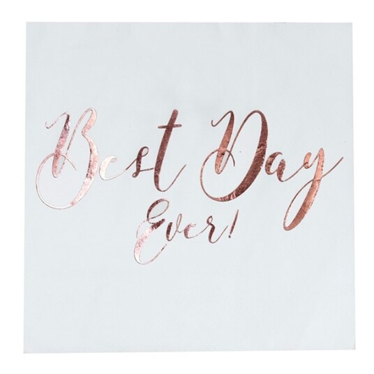 Ginger Ray Servietter Best Day Ever 20-pakning
