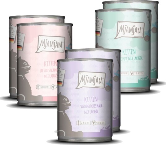 Mjamjam Våtfôr Blandet Pakke Kitten Blandet Pakke 3 Varianter 6 X 400 G