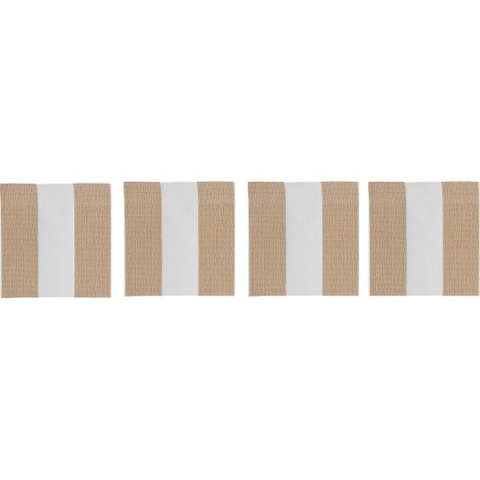 Diyti Wide Stripe Glassunderlag 10x10 cm 4 pk Beige Diyti Wide Stripe Glassunderlag 10x10 cm 4 pk Beige