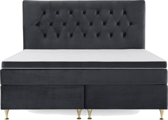 Royal Velvet Komplett Sengepakke 160x200 cm Svart Fløyel/Lave Gullben