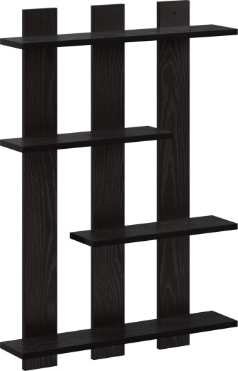 vidaXL Vegghylle Svart eik 61 x 13,5 x 88 cm Konstruert tre