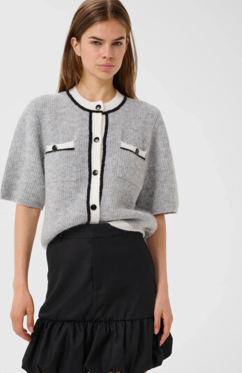 Gestuz Gzalpha Contrast Cardigan   Grey   M
