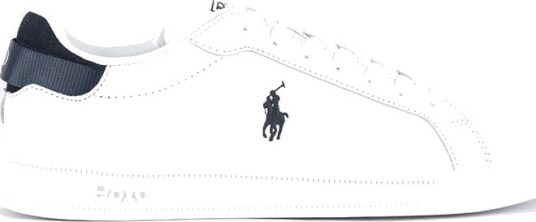 Ralph Lauren Heritage Court Iii Leather Trainer - White/navy 43