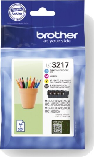 Brother LC3217 blekkpatron combo pack 4 stk - LC3217VALDR Original - C/M/Y/K 44 ml