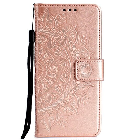 INCOVER Huawei P30 Lite Skinn Flip Deksel med Lommebok - Mandala Mønster Rose Gull