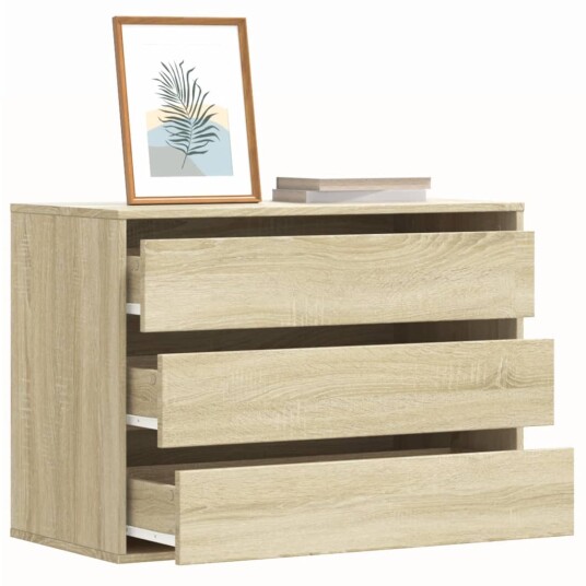  Kommode sonoma eik 80x41x58 cm konstruert tre