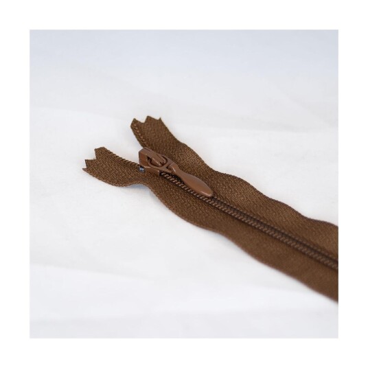 Tynn plastglidelås 60cm Brun