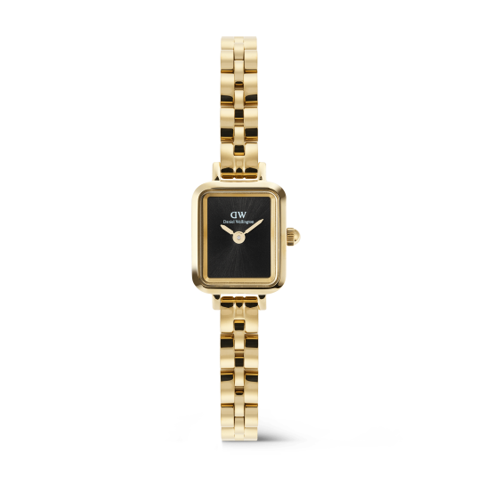 Daniel Wellington DW Watch Quadro Mini Arch 3 link Onyx Sunray Gold 15.4X18.2mm