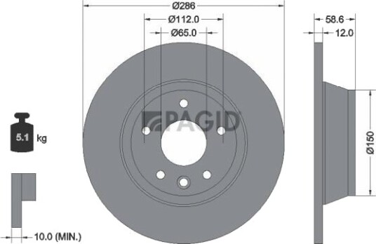 PAGID 54594NC Bremseskive