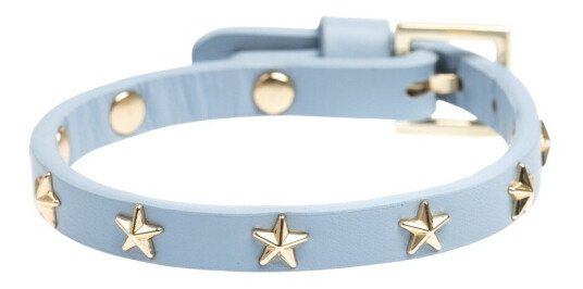 DARK Leather Star Stud Bracelet Mini Light Blue DARK Leather Star Stud Bracelet Mini Light Blue