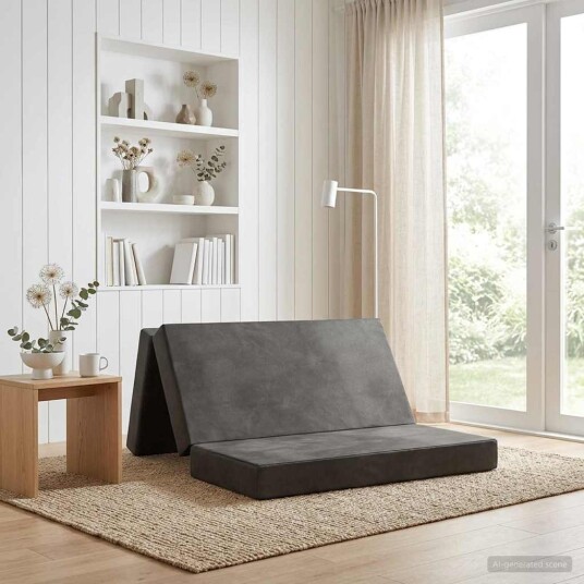 vidaXL Sammenleggbar sofabed 200 x 67 x 45 cm Lysegrå vidaXL Sammenleggbar sofabed 200 x 67 x 45 cm Lysegrå