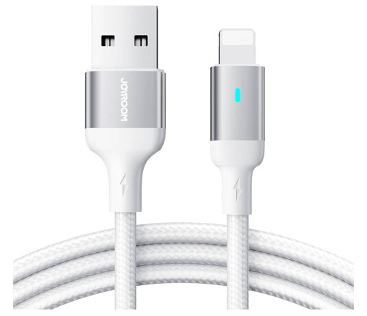 Joyroom USB til Lightning kabel med diode - 1,2m - vevd hvit