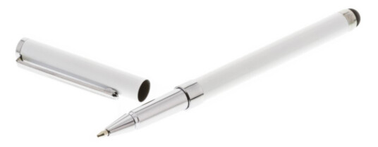 Stylus for berøringsskjermer, kulepenn med svart blekk, hvit Stylus for berøringsskjermer, kulepenn med svart blekk, hvit