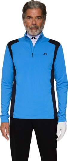 J.LINDEBERG Lukas Half Zip Golftrøye Herre Blå/Svart M