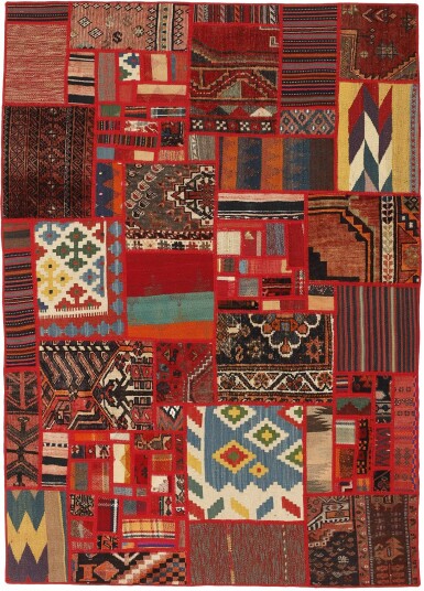 Håndknyttet. Opphav: Persia Kelim Patchwork Teppe 140x200