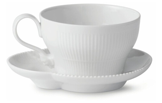 Royal Copenhagen White Elements kopp med fat 26 cl 26 cl